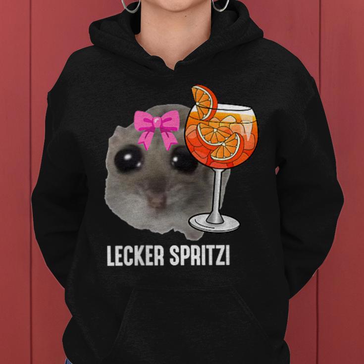 Delicious Spritzi X Sad Hamster Meme Girl Hallöchen Aperölchen Kapuzenpullover für Damen