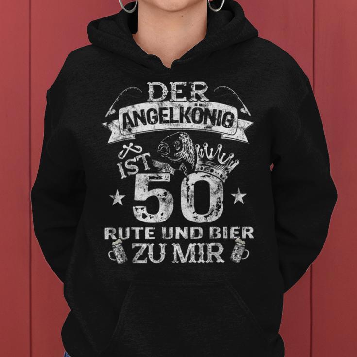 Der Angelkönig Ist 50 Jahre Birthday Fishing & Beer Fisherman S Kapuzenpullover für Damen