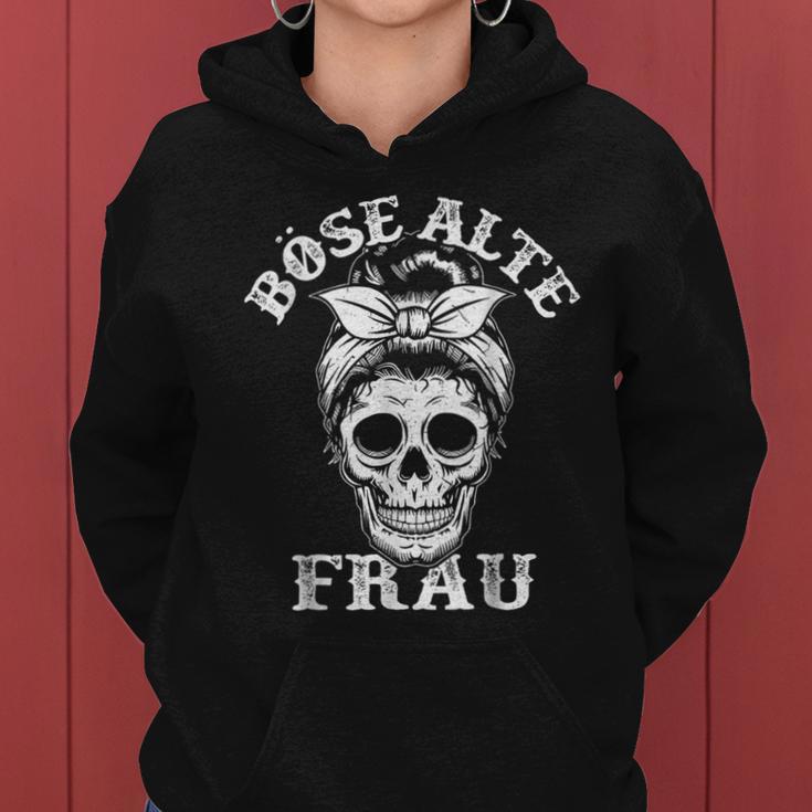 Evil Old Woman Messy Bun Skull Kapuzenpullover für Damen