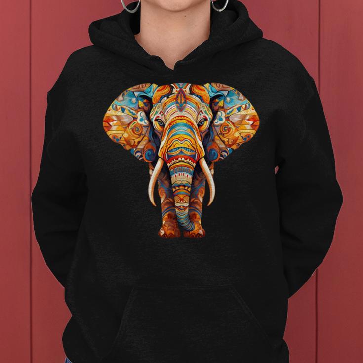 Elephant Mandala Elephant Print Kapuzenpullover für Damen