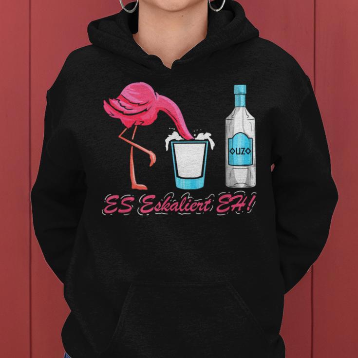 Es Escaliert Eh Flamingo & Ouzo Kapuzenpullover für Damen