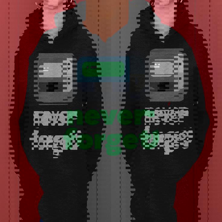 Never Forget Retro Tech Cercapersone Beeper Comunicazione Camicia Felpa con cappuccio da donna