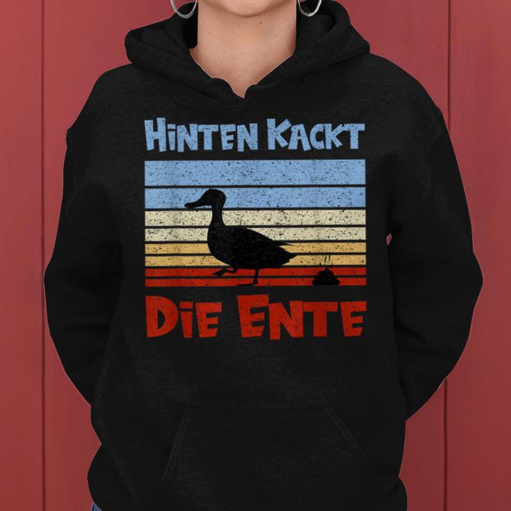 Football Slogan Hinten Kackt Die Duck Kapuzenpullover für Damen