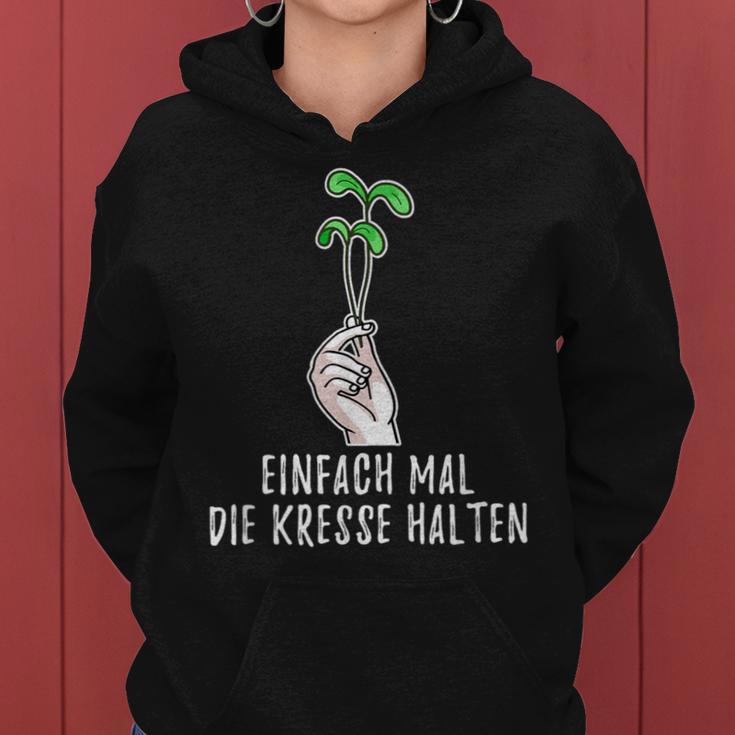 Simple Mal Die Kresse Holding Garden Gardener Flowers Kapuzenpullover für Damen