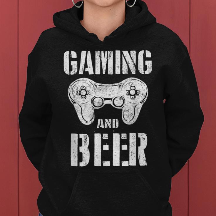 Gaming And Beer Game Control Retroideo Game Player Kapuzenpullover für Damen