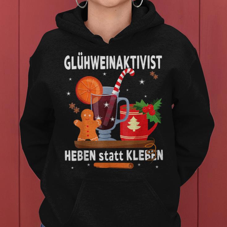 Glühweinaktivist Heben Statt Kleben Christmas Mulled Wine Kapuzenpullover für Damen