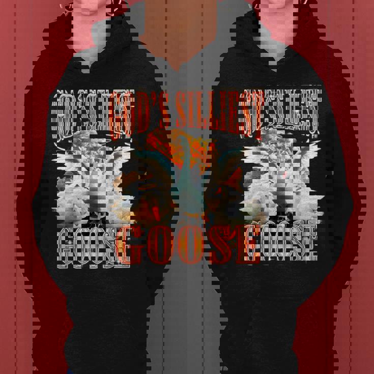 God's Silliest Goose Sarcastico Divertente Meme Ocaintage Felpa con cappuccio da donna