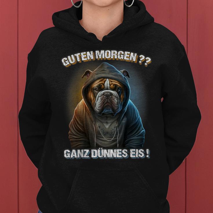 Guten Morgen Ganz Dünnes Eis Dog Coffee Kapuzenpullover für Damen