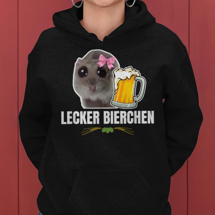 Hamsti Tasty Beer Sad Hamster Meme Lustiger Hamster Kapuzenpullover für Damen