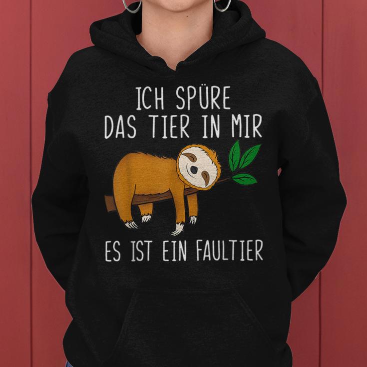 Ich Spüre Das Tier In Mir Sloth Kapuzenpullover für Damen