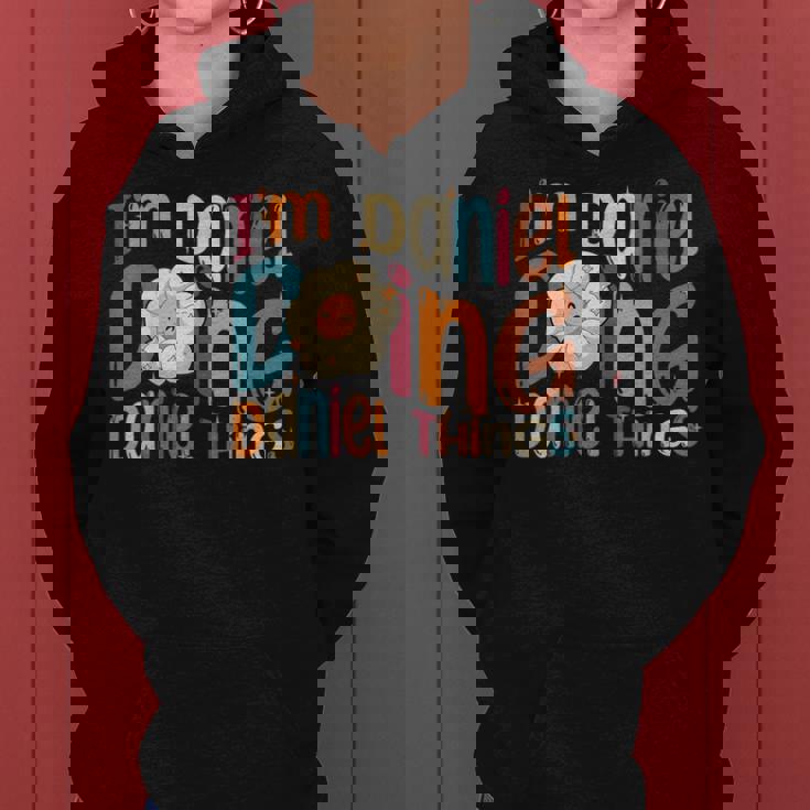 I'm Daniel Doing Daniel Things Groovy Retro Daniel Felpa con cappuccio da donna
