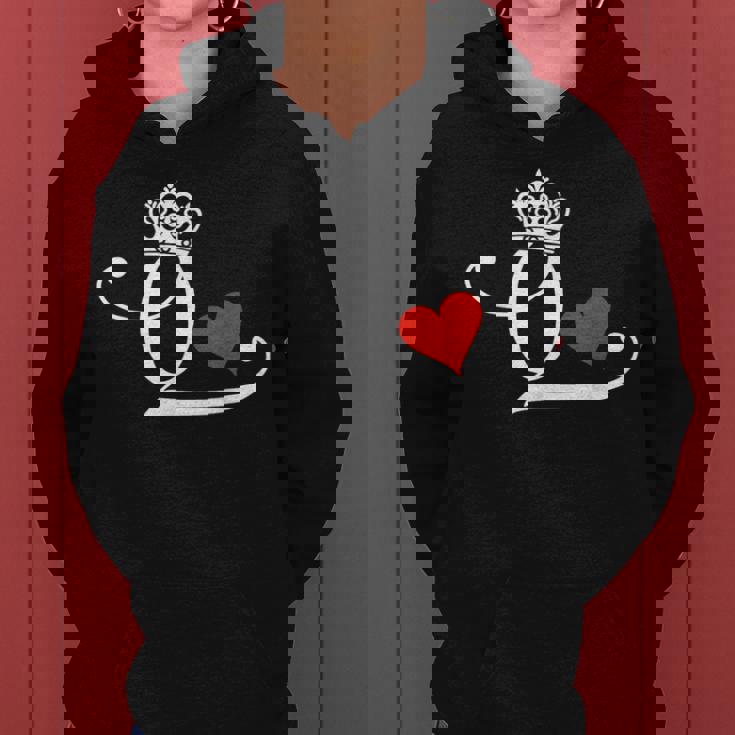 King & Queen Of Hearts Matching Couple Saint Valentine's Day Women Hoodie