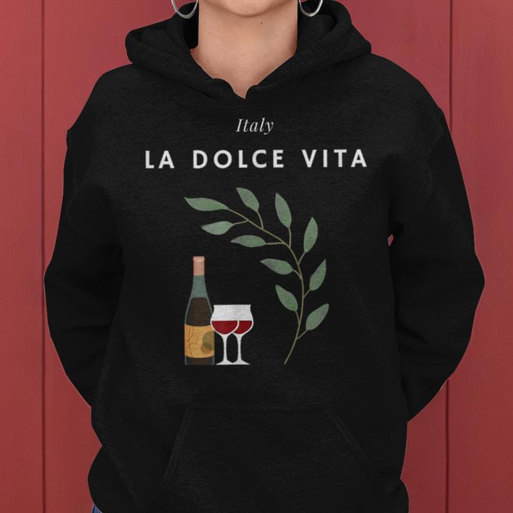 La Dolceita Italy Laurelino Wine Kapuzenpullover für Damen