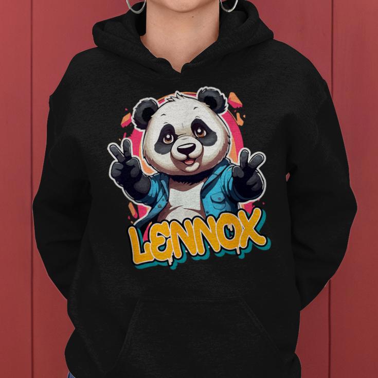 Lennox Beautiful Boys' Name With Cute Panda Kapuzenpullover für Damen