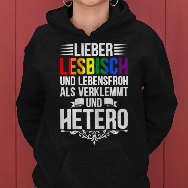 Lieber Lesbian Und Lebensfroh Lesbian Lgbtq Pride Women's Kapuzenpullover für Damen