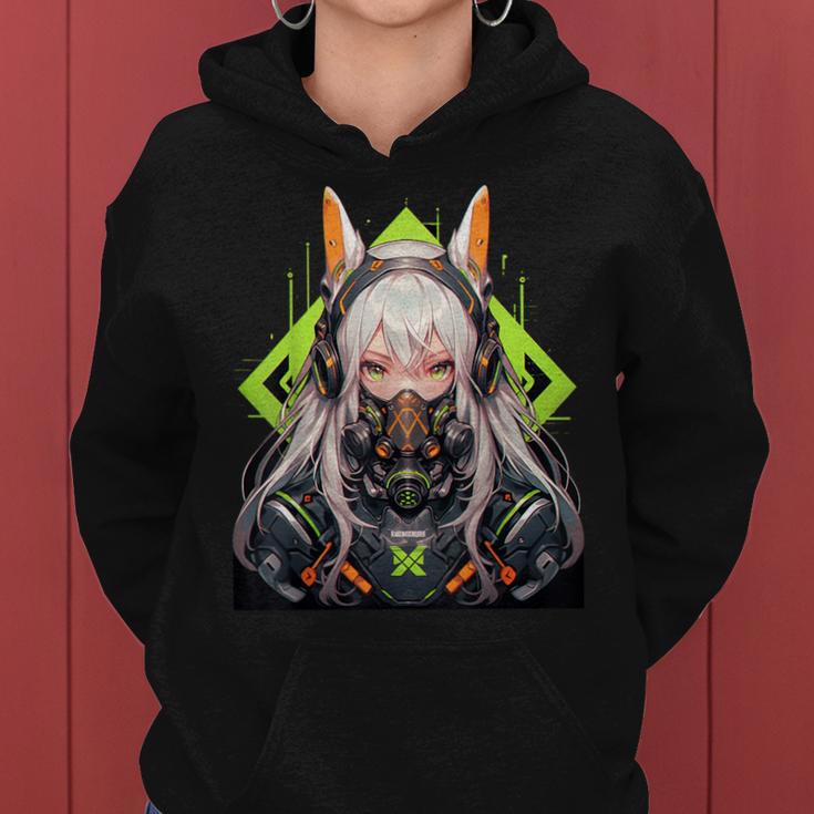 Manga Aesthetic Easter Bunny Ears Cyberpunk Harajuku Kapuzenpullover für Damen