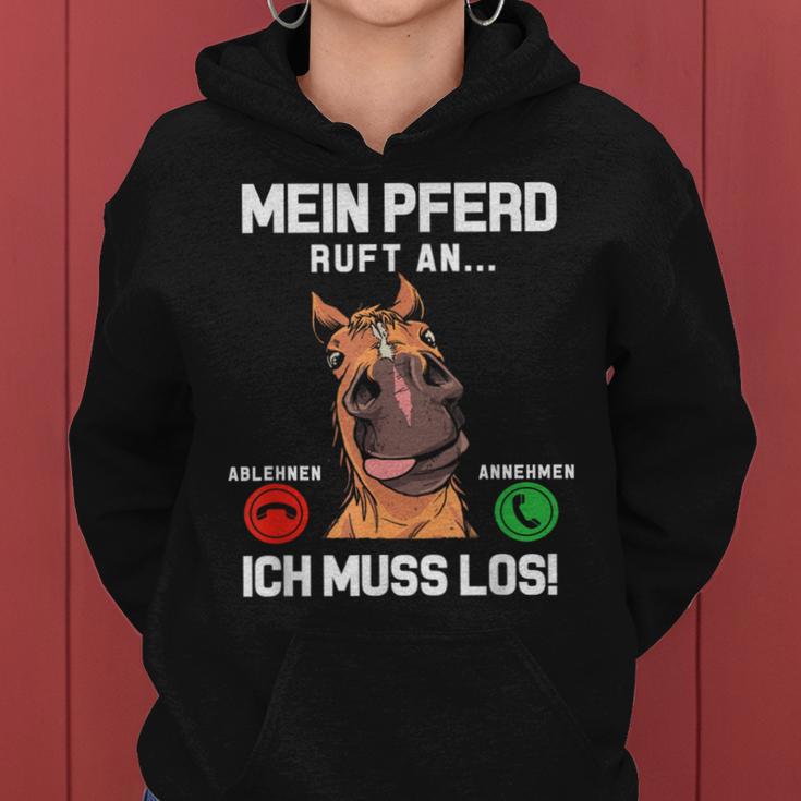 Mein Pferd Ruft An Reiterin Reiter Stall Girls' Kapuzenpullover für Damen