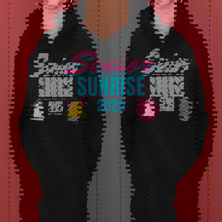 Retro Senior Sunrise 2025 High School 12Th Twelfth Grade Women Hoodie