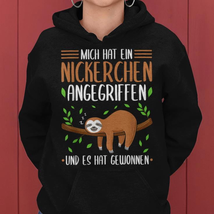 Sloth Mich Hat Ein Naperchen Angriffen Sloth Pyjama Kapuzenpullover für Damen