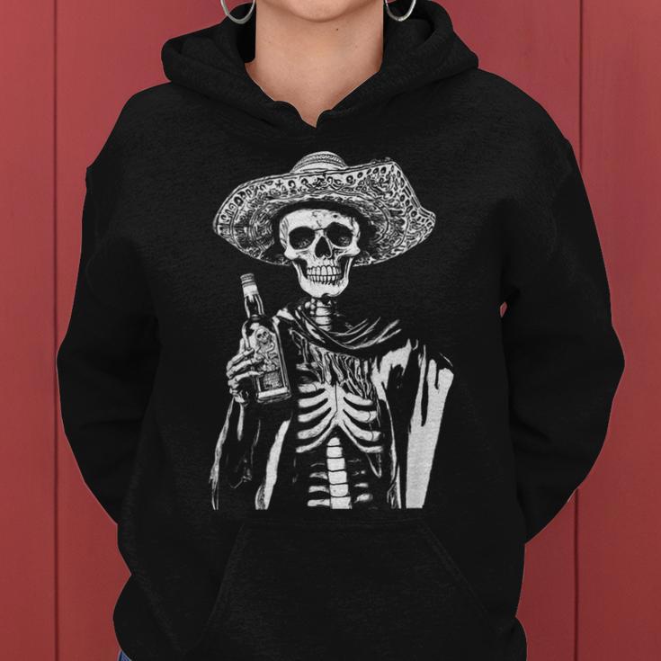 Vintage Skeleton Tequila Mexico Dia De Los Muertos Kapuzenpullover für Damen