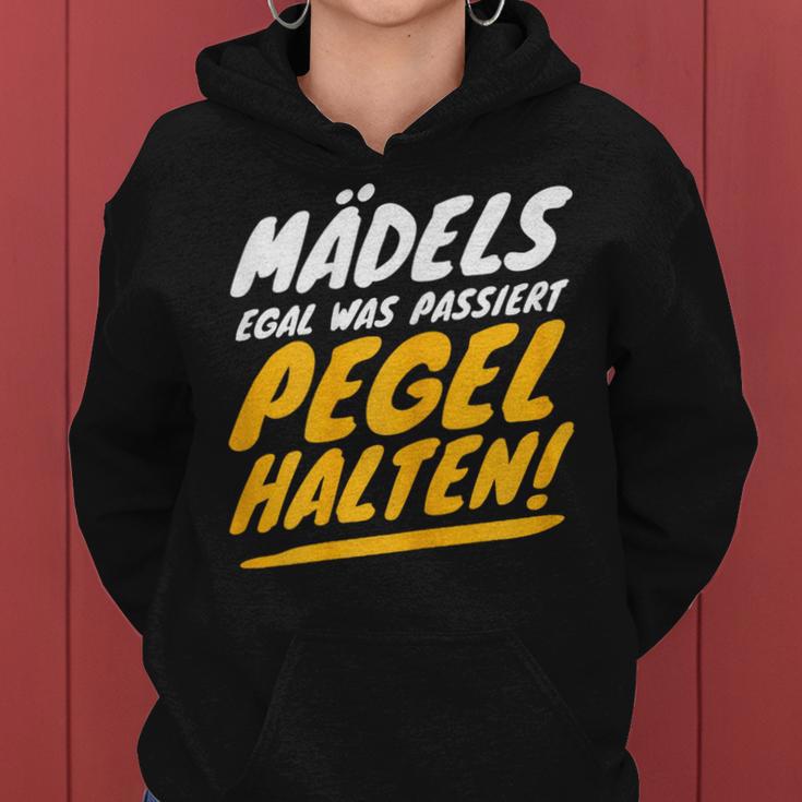 Women's Bachelorette Jga Party Girls Pegel Keep Fun Slogan S Kapuzenpullover für Damen