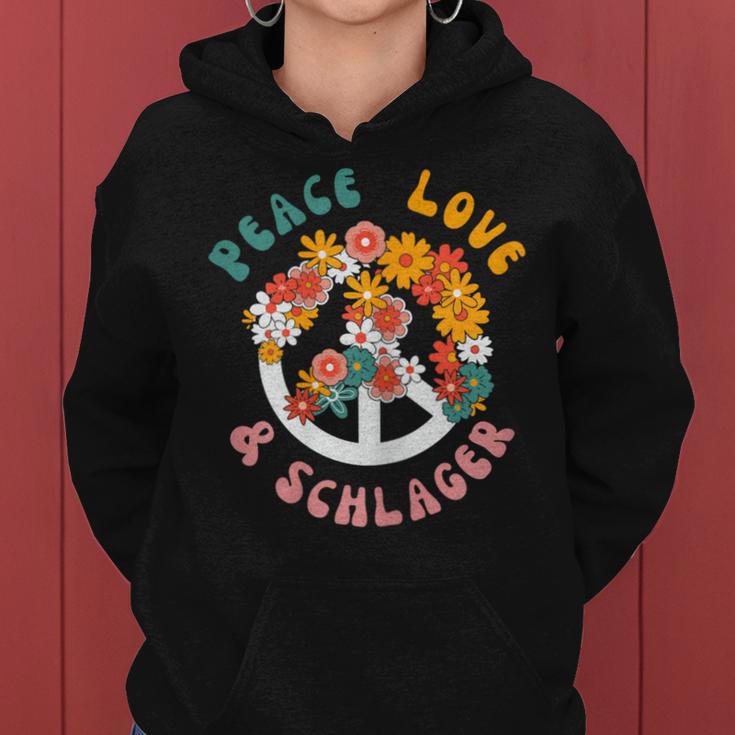 Women's Peace Love And Schlager Outfit Women's Hit Party Women's Kapuzenpullover für Damen