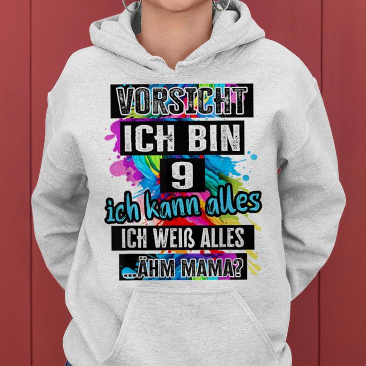 9Th Birthday Girl Boyorsicht Ich Bin 9 Jahre Kapuzenpullover für Damen