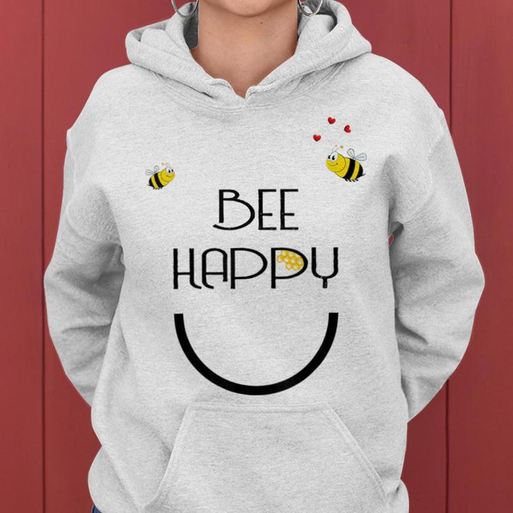 Bee Happy Bienen Schwarz Blue Kapuzenpullover für Damen