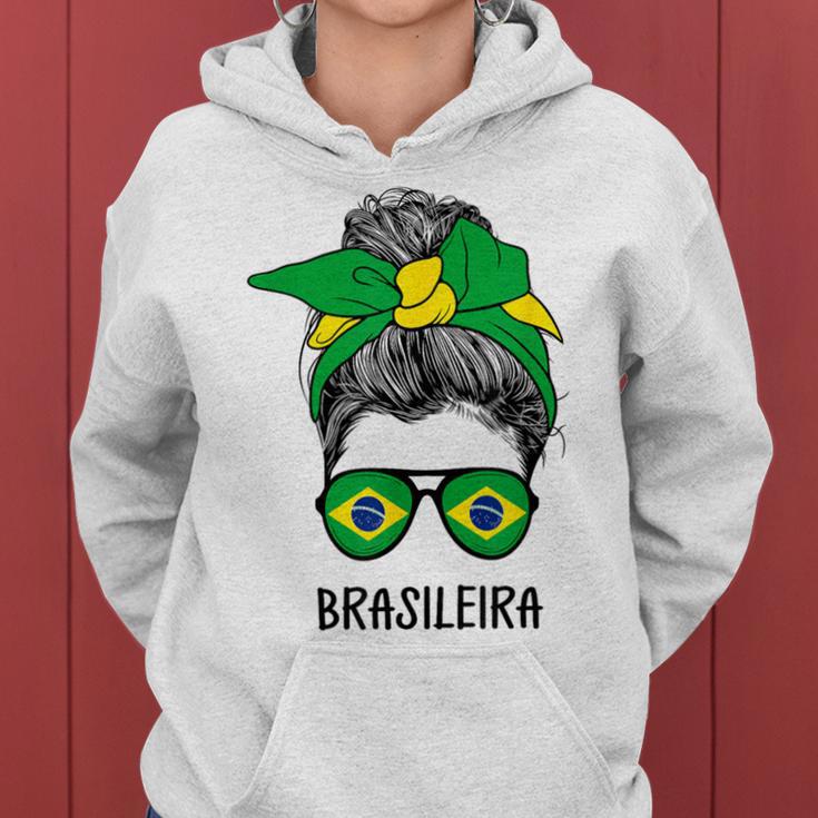 Brazilian Brasileira Girl Brazilian Heritage Brazil Flag Kapuzenpullover für Damen