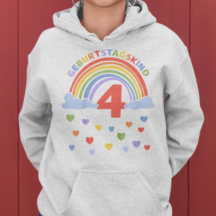 Children's Ich Bin 4 Jahreierth Birthday Rainbow Kapuzenpullover für Damen