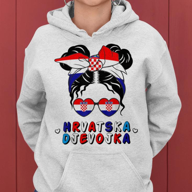 Croatia Hrvatska Djevojka Croatian Girl Croatia Flag Gray Kapuzenpullover für Damen