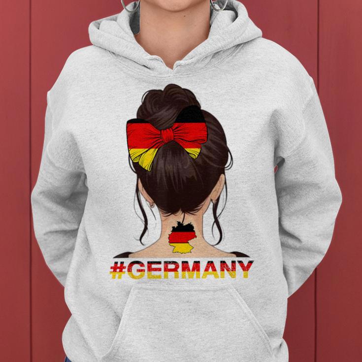 Deutsches Mädchen Messy Bun Mit Deutschland-Flagge Kapuzenpullover für Damen