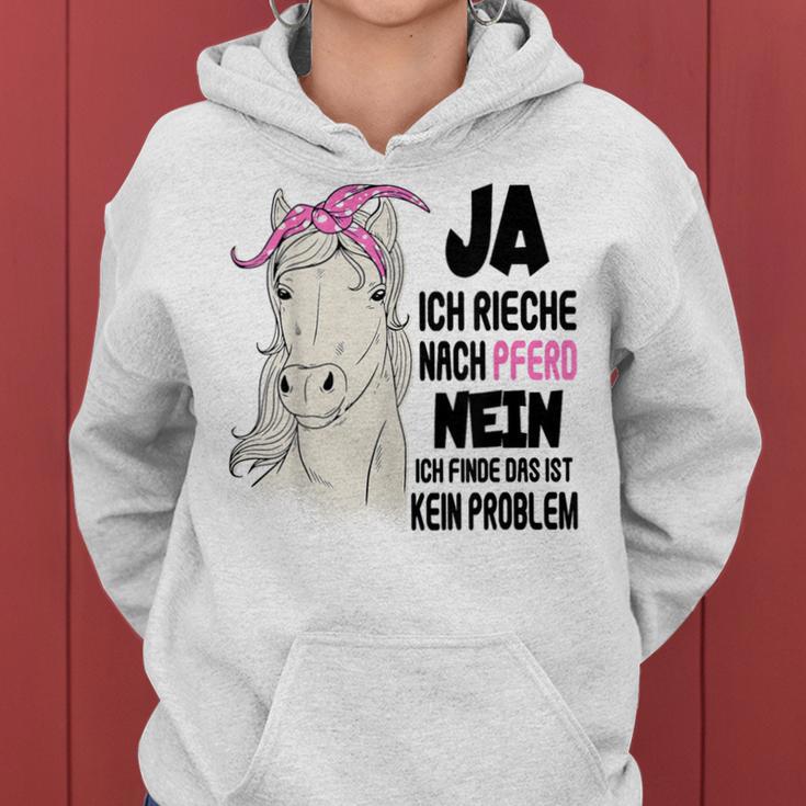 Ja Ich Rieche Nach Pferd Reiter Pferdessprüche Girls' Gray Kapuzenpullover für Damen