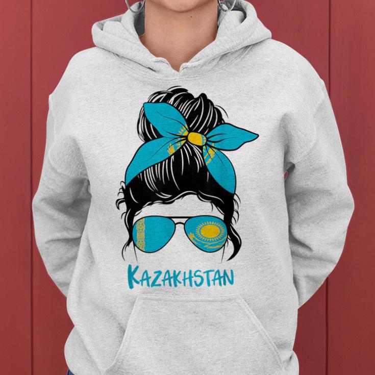 Kazakhstan Girl Kazakhstan Girl Kazakhstan Woman Flag Kapuzenpullover für Damen