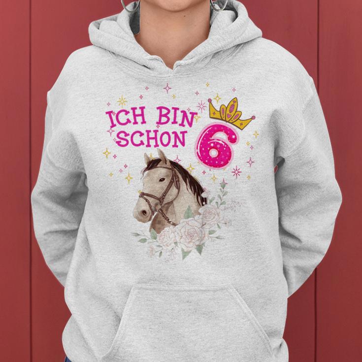 Kinder Ich Bin Schon 6 Girlchen Horse 6 Years Birthday Kapuzenpullover für Damen