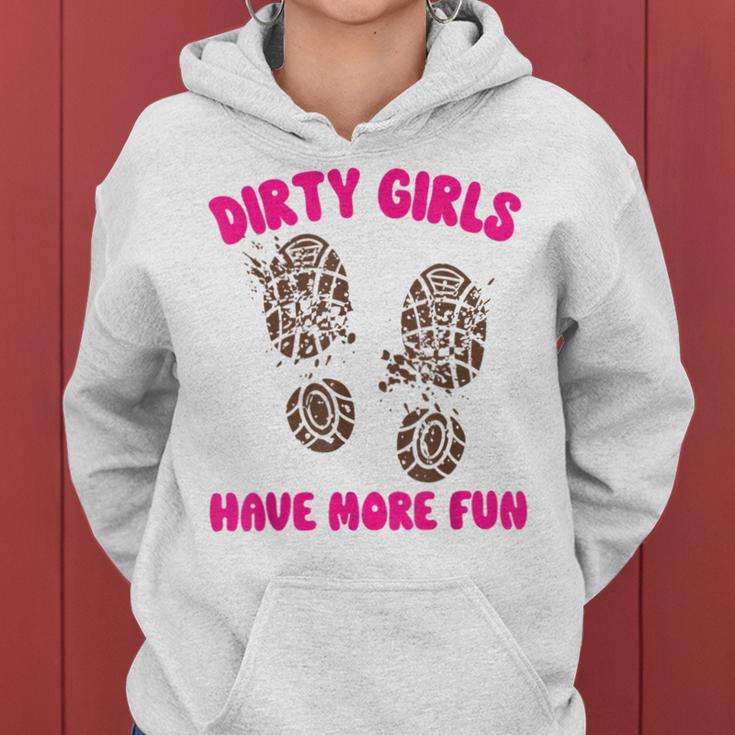 Mud Run Women's Muddy Shoe Print Dirty Girls Have Fun Kapuzenpullover für Damen