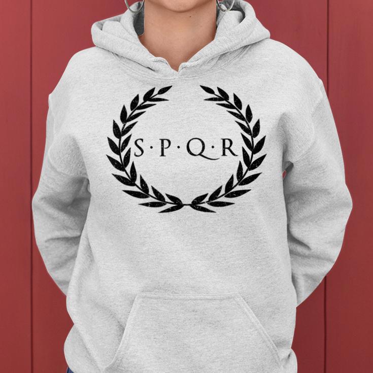 Spqr Senatus Popuplus Que Roman Roman Republic Rome Gray Kapuzenpullover für Damen