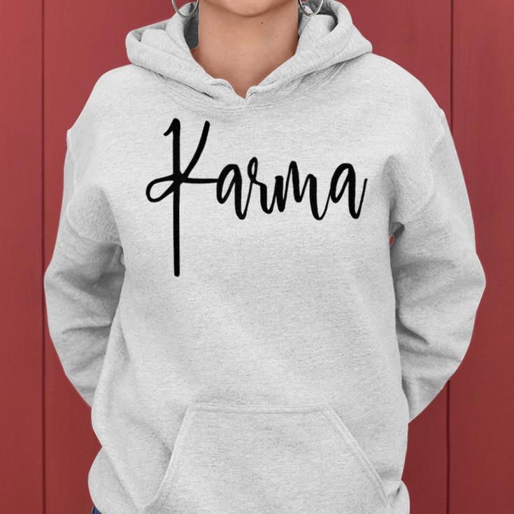 Women's Karma Schicksal Karma Rules Das Schon Karmaergisst Nie Kapuzenpullover für Damen