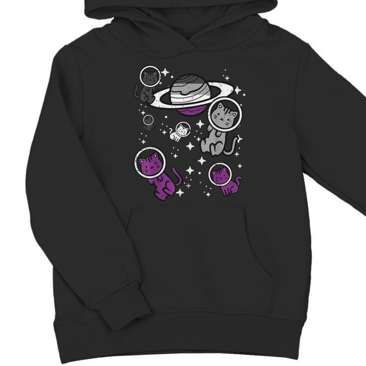 Asexual Cats Planet Ace Pride Flag Lgbt Space Girl Kid Youth Hoodie Monsterry