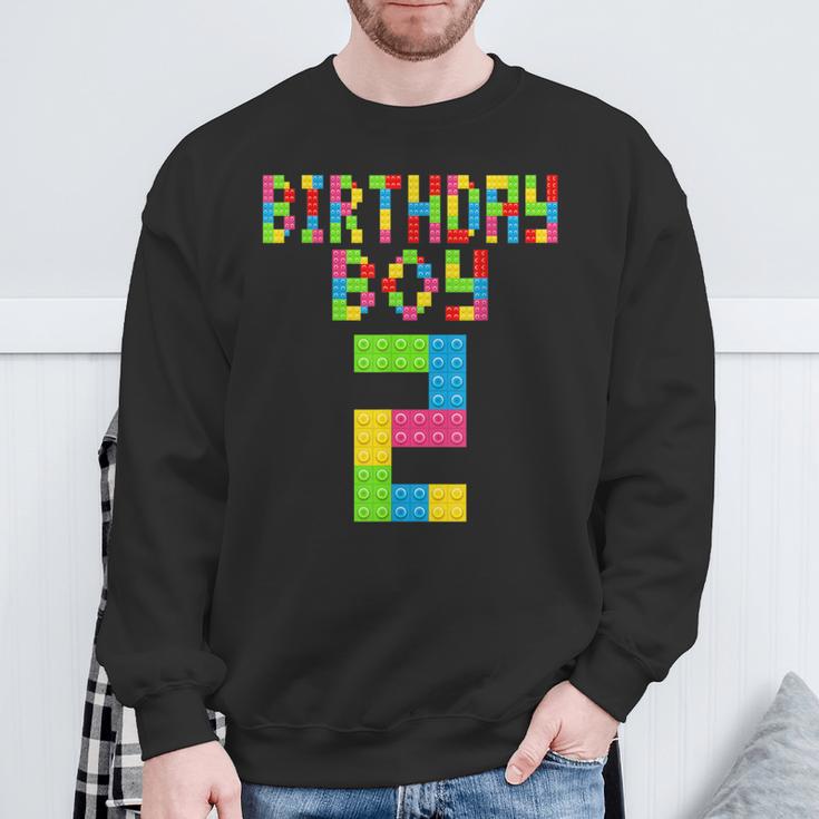 2 Geburtstag 2 Jahre Alter Junge Bausteine Bricks Boys Sweatshirt Geschenke für alte Männer