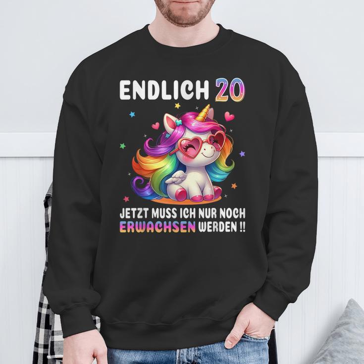 20 Geburtstag Geschenke Frau 20 Jahre Einhorn Party Outfit Sweatshirt Geschenke für alte Männer