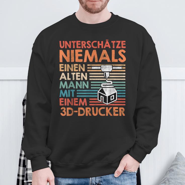 With 3D Print Unterschätz Niemals Einen Alten Mann With 3D Printer Sweatshirt Geschenke für alte Männer