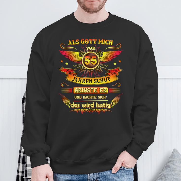 55Th Birthday Als Gott Michor 55 Jahre Schuf Grinste Er 55Th Sweatshirt Geschenke für alte Männer