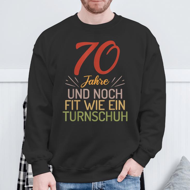 70 Jahre Und Noch Fit Wie Ein Trainschuh 70 Birthday S Sweatshirt Geschenke für alte Männer