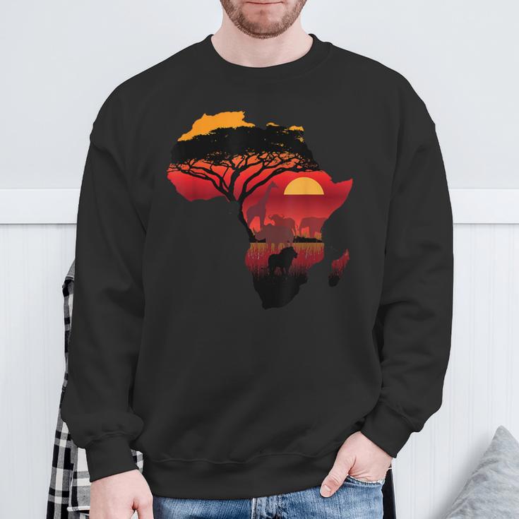 Africa Big Five Silhouette Africa Safari Map Africa Sweatshirt Geschenke für alte Männer