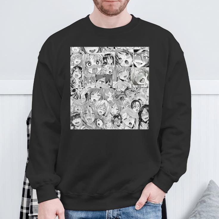 Ahegao Otaku Anime Dripping Drooling Anime Weeb Love Sweatshirt Geschenke für alte Männer