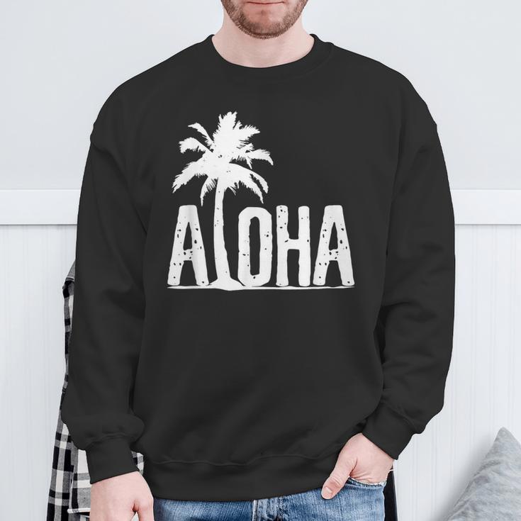 Aloha Beach Summer Palm Trees Hawaii Surfer Sweatshirt Geschenke für alte Männer