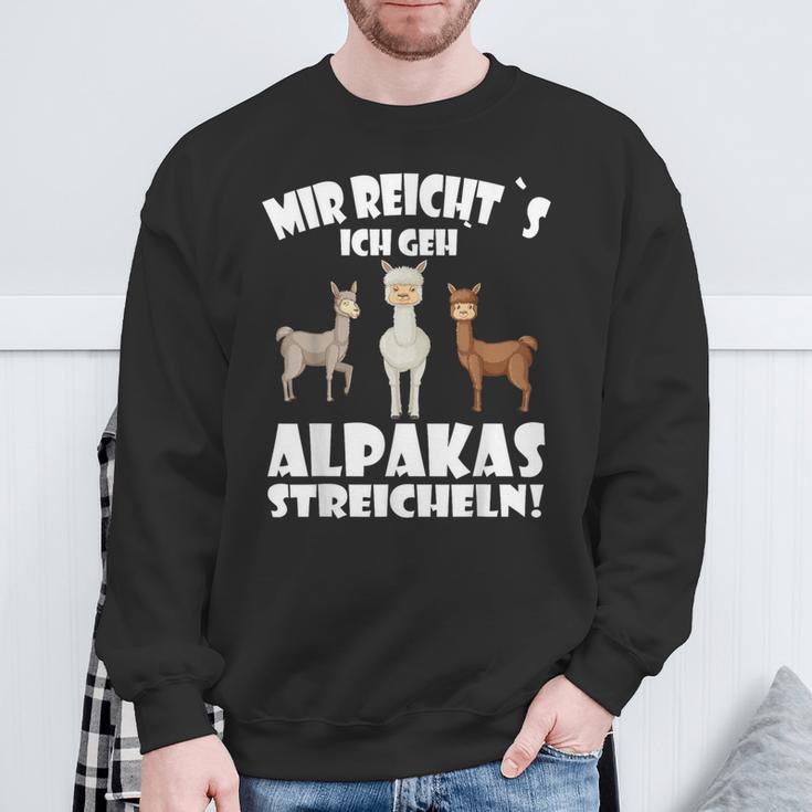 Alpaca And Lamas Mir Reichts Ich Geh Alpakas Streicheln Sweatshirt Geschenke für alte Männer