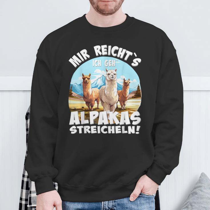 Alpaca And Lamas Mir Reichts Ich Geh Alpakas Streicheln Sweatshirt Geschenke für alte Männer