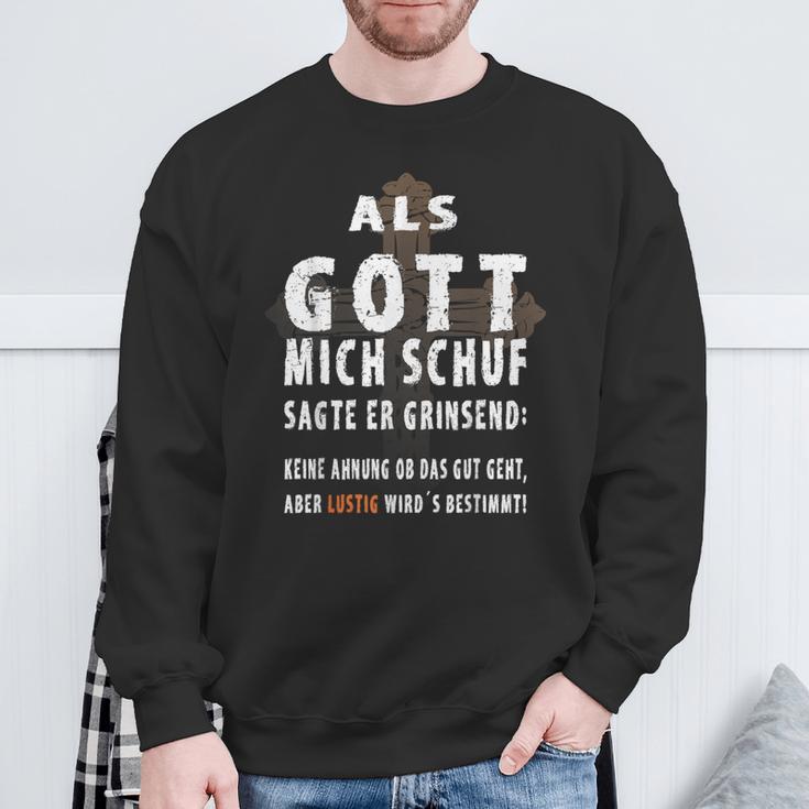 Als Gott Mich Schu Sweatshirt Geschenke für alte Männer